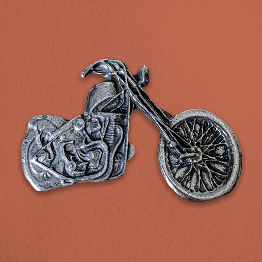 Vintage Chopper Motorcycle Pewter Pin