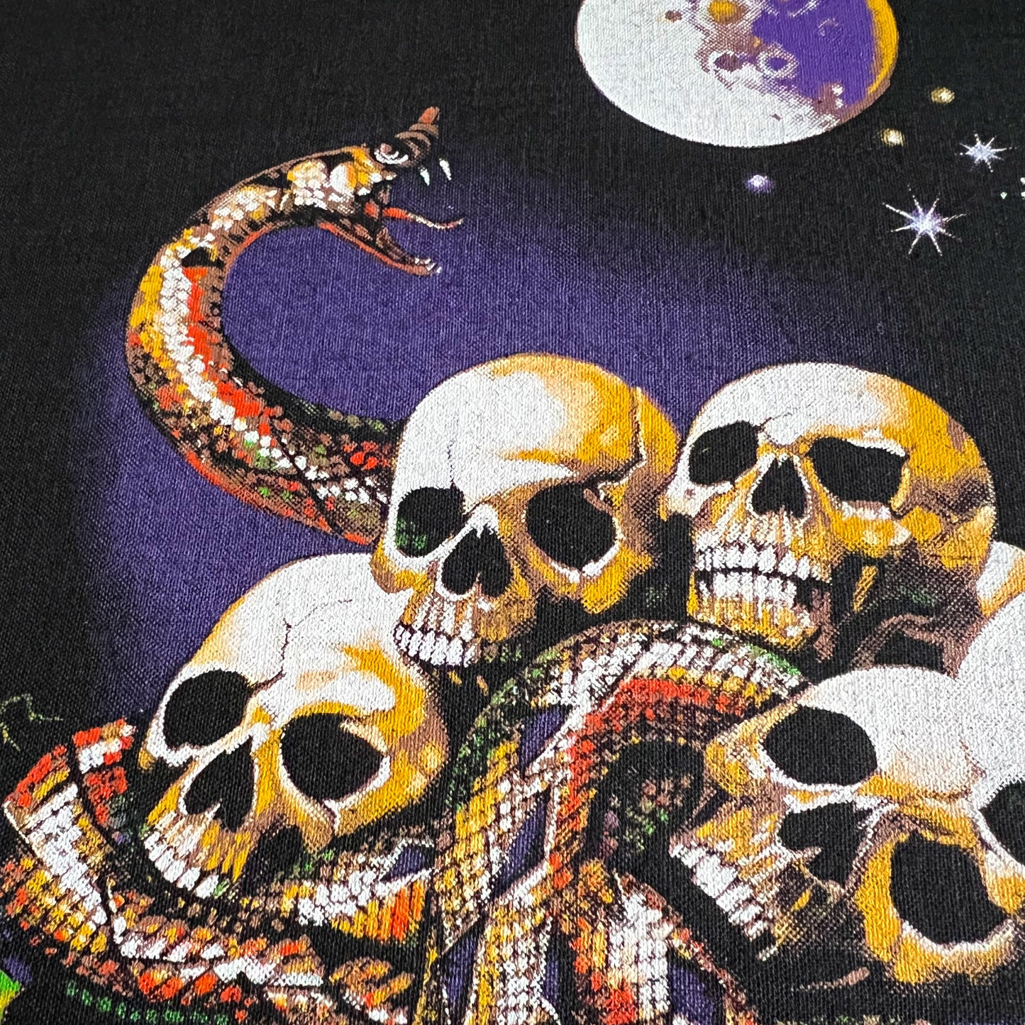 Vintage 1980s Snake & Skulls Back Patch