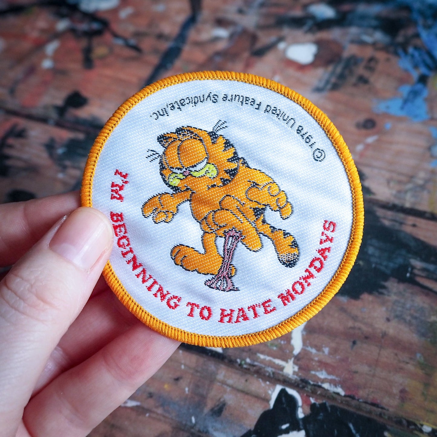 Vintage 1978 Garfield ‘I’m Beginning to Hate Mondays’ Patch