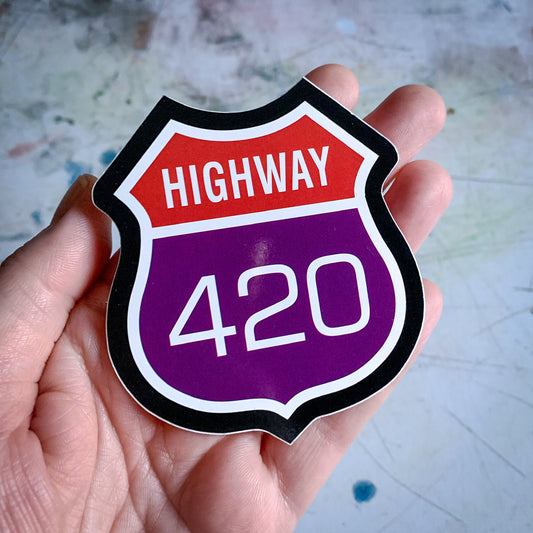 Vintage 2000s Highway 420 Vinyl Sticker