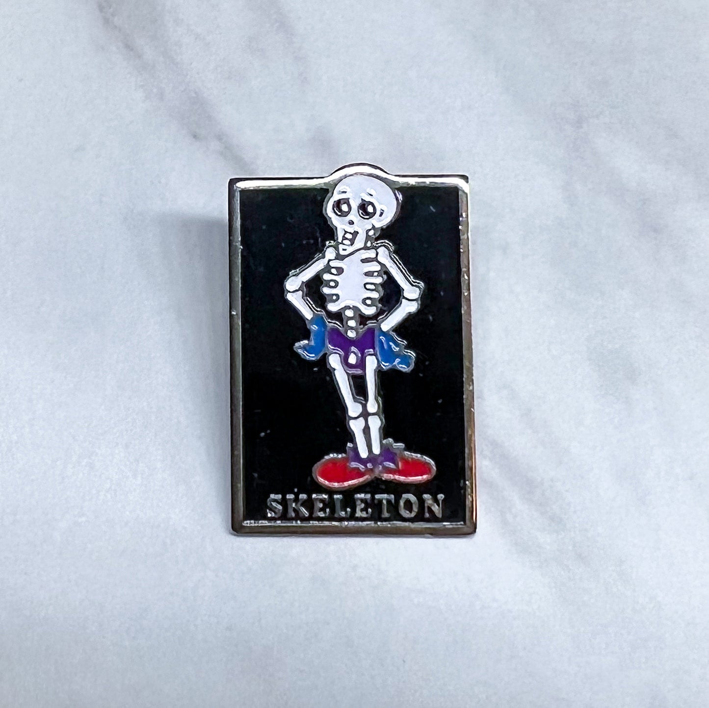 Vintage 1991 Funny Bones Skeleton Enamel Pin