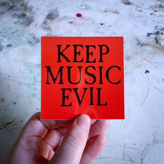 Vintage 2000s Keep Music Evil Vinyl Sticker