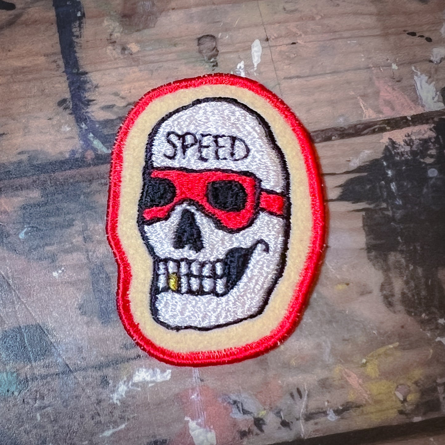 Speed Skull Handmade Patch