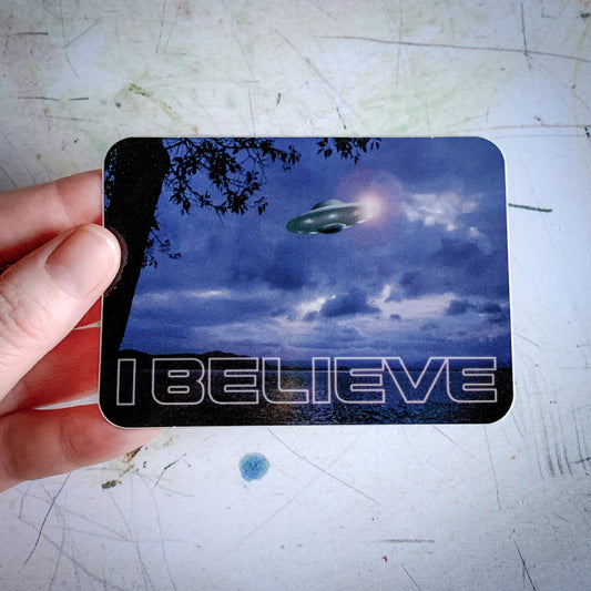 Vintage 1999 I Believe UFO Vinyl Sticker