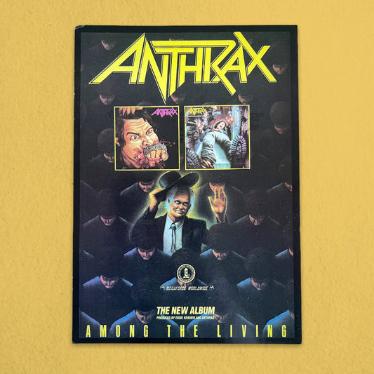 Vintage 1980s Anthrax Among The Living Postcard