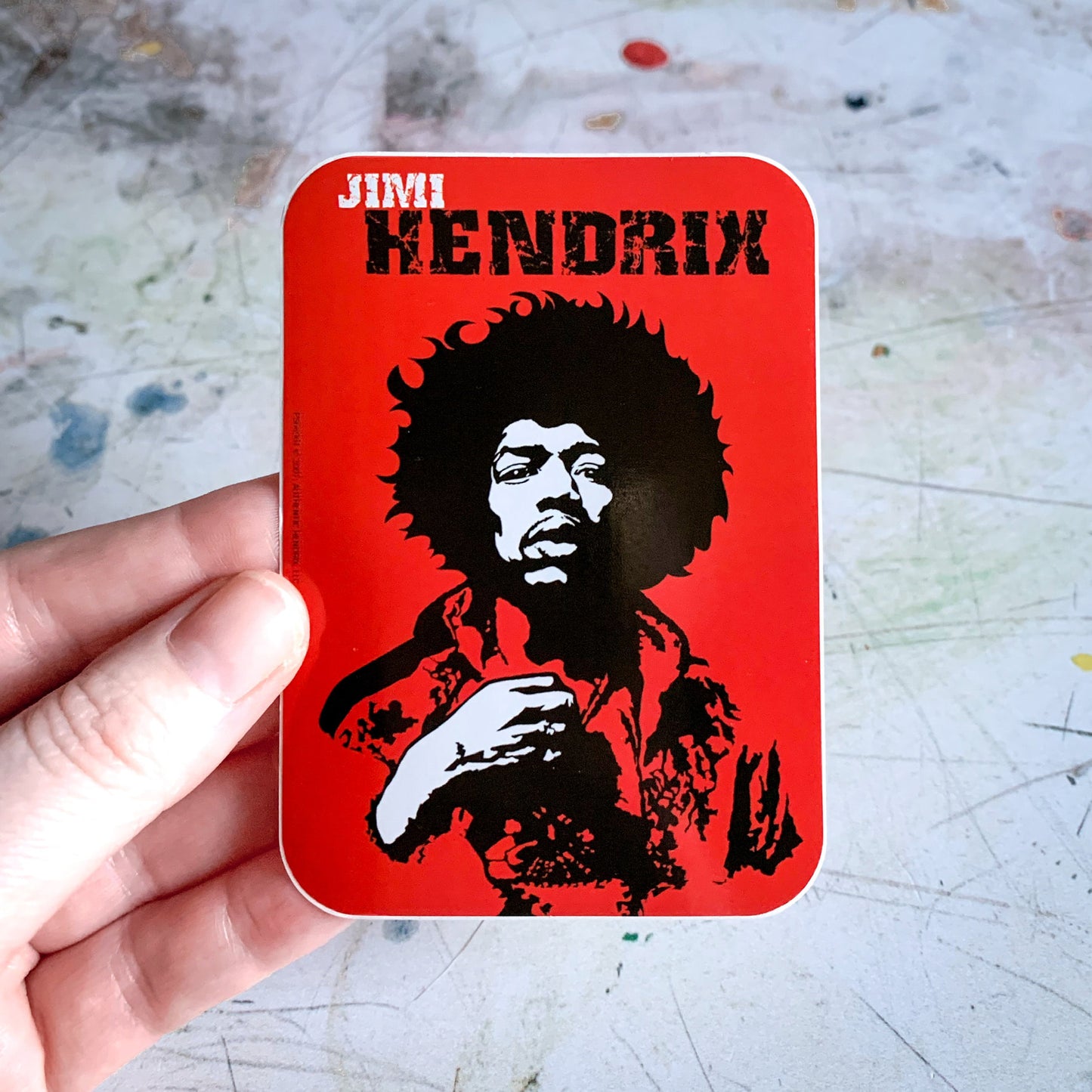 Vintage 2000s Jimi Hendrix Vinyl Sticker