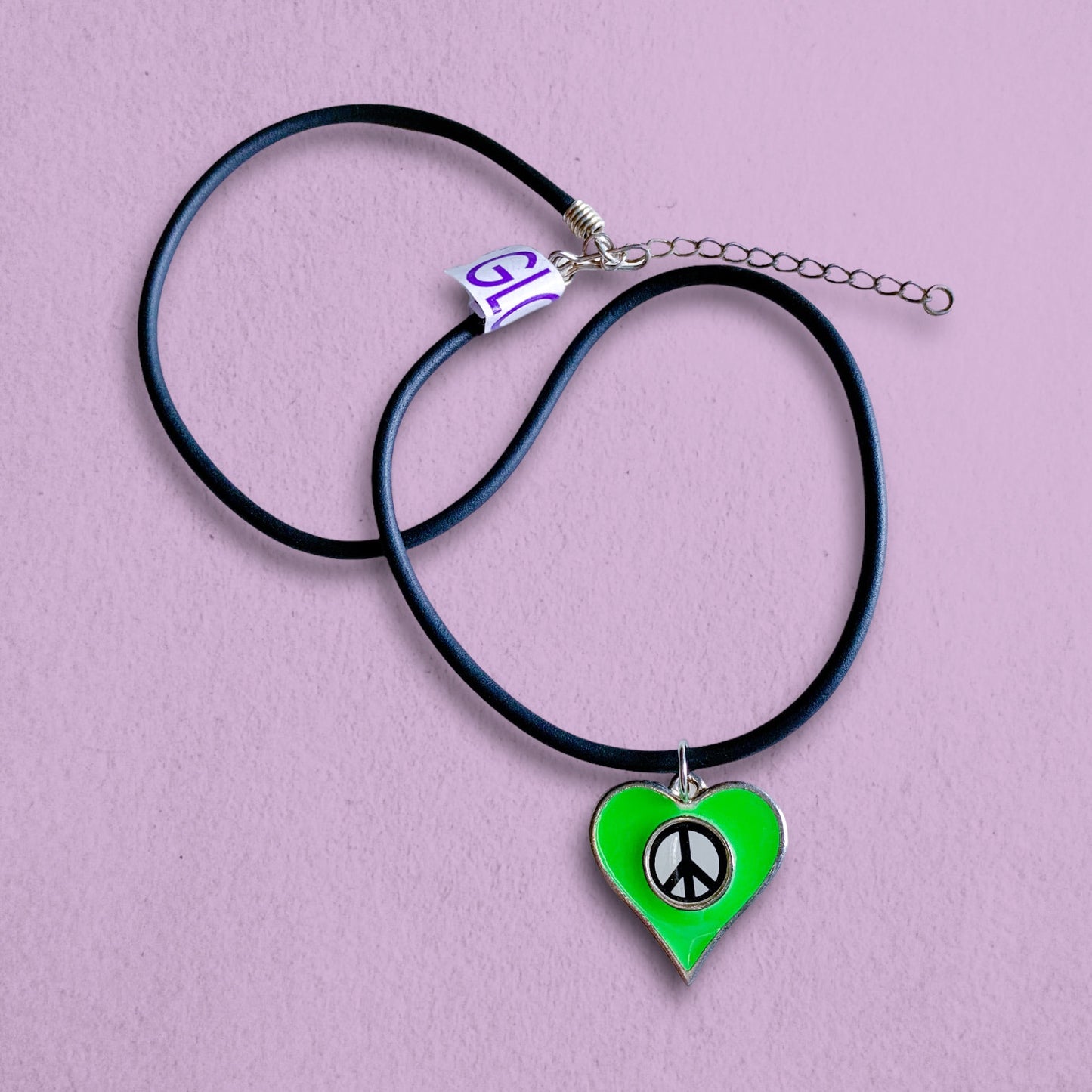 Vintage 1990s Peace Heart Necklace