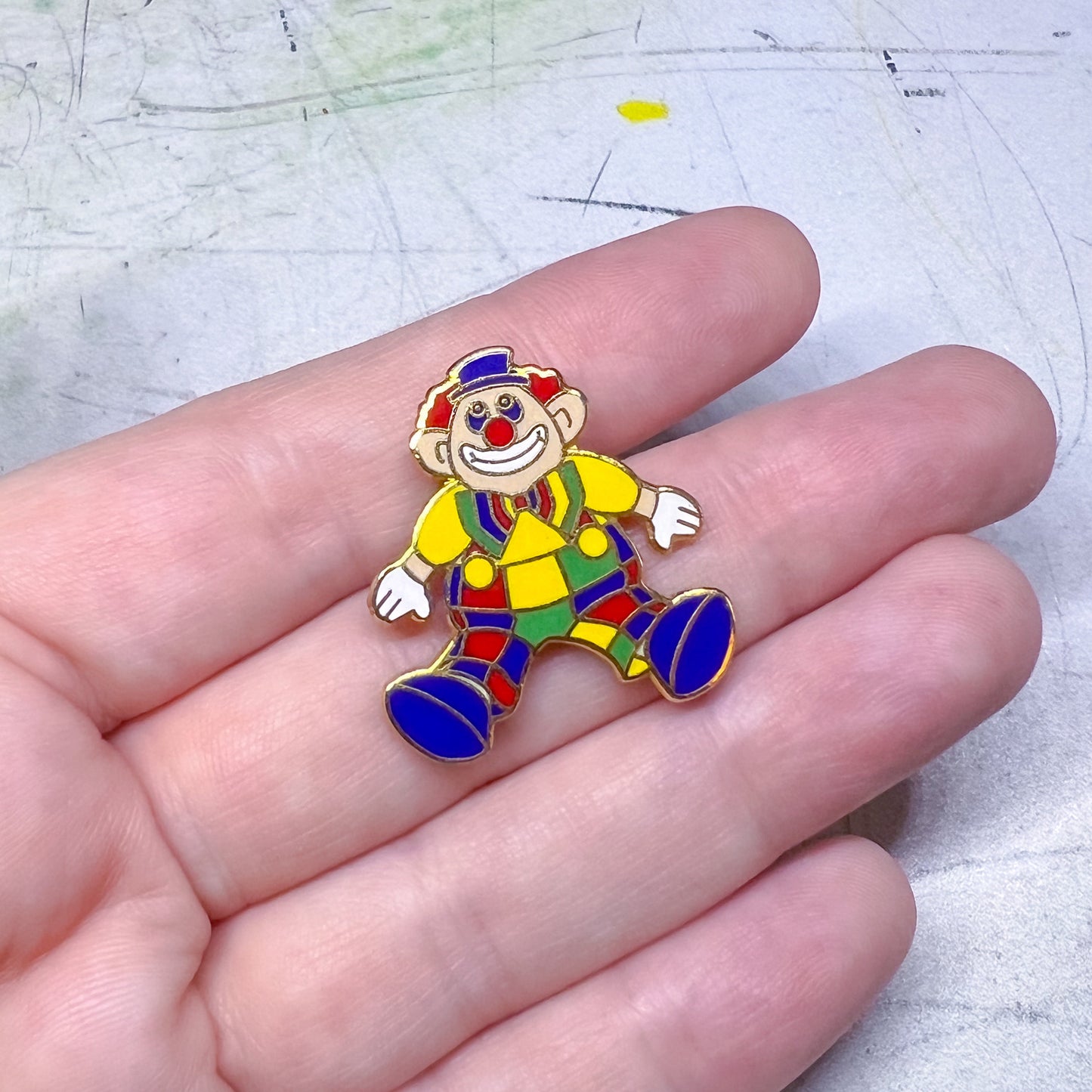 Vintage 1992 Creepy Clown Enamel Pin